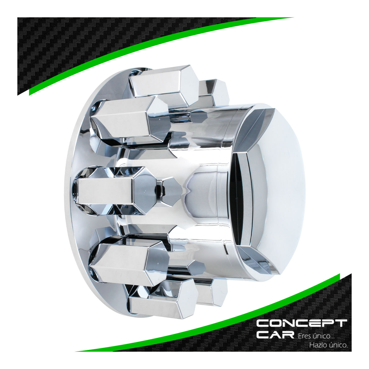 Bombin Cromado Tapa Masa Con Capuchones Unemon Trasero