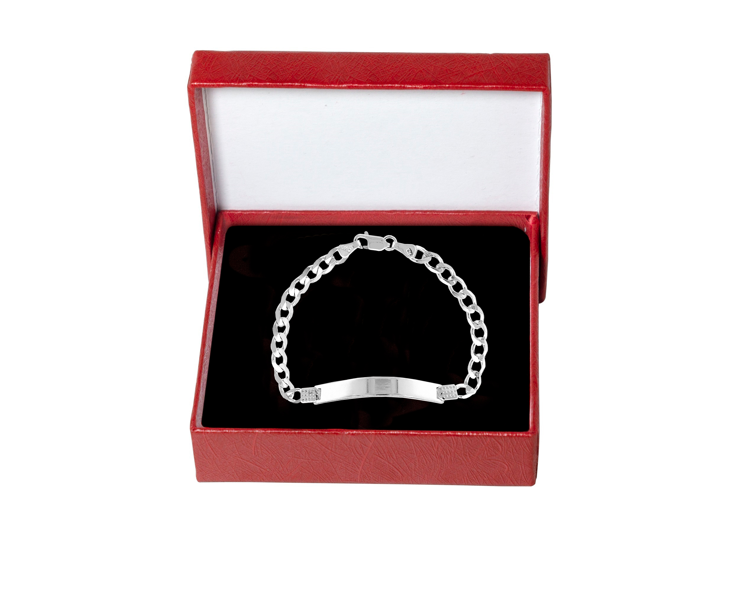 Pulsera/Esclava Plata 925 Horoz Placa Barbada 18cm SP560.