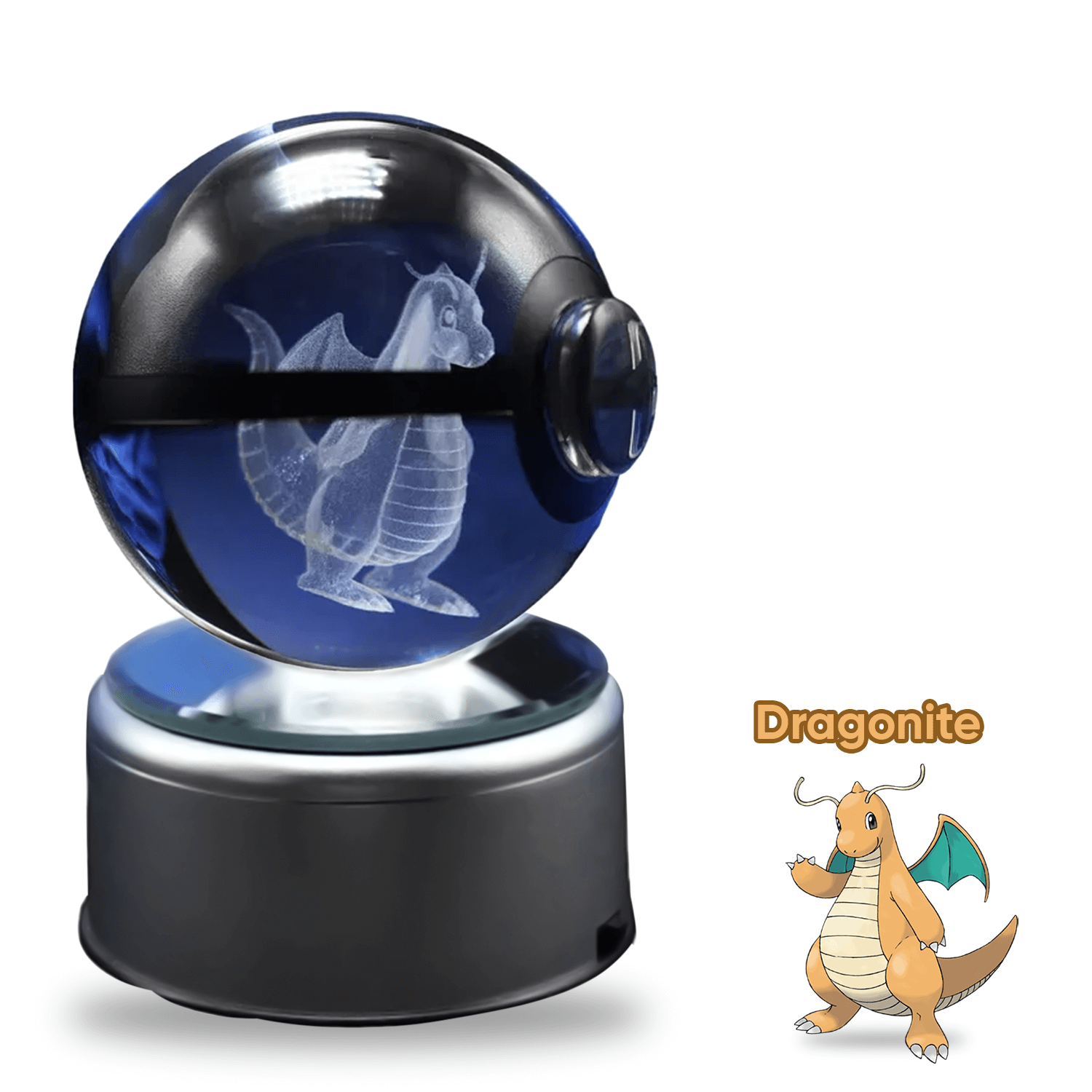 Pokebola De Cristal 3d Pokemon Cristal Varios Modelos Luz.