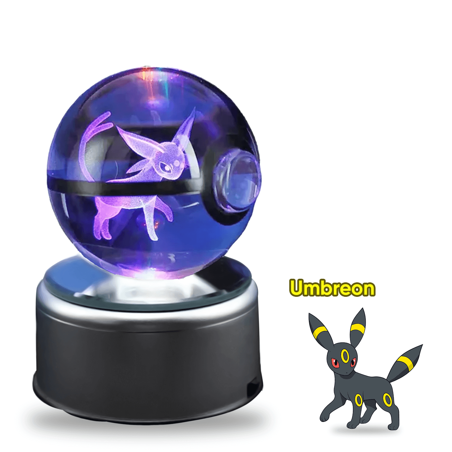 Pokebola De Cristal 3d Pokemon Cristal Varios Modelos Luz.