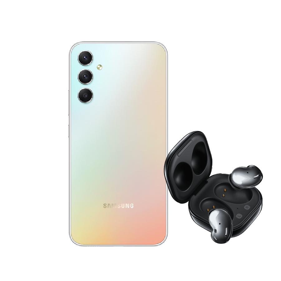 Samsung A34 6/128GB (5G) Plata + Audífonos Samsung Galaxy Buds Live R180