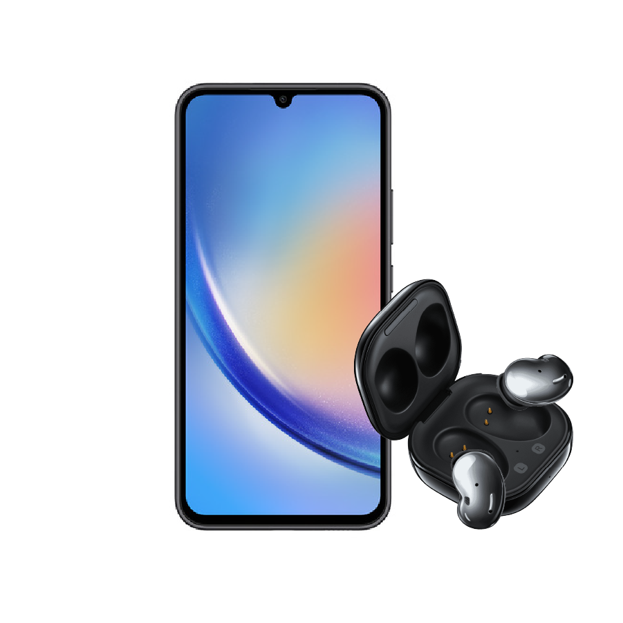 Samsung A34 6/128GB (5G) Gris+ Audífonos Samsung Galaxy Buds Live R180
