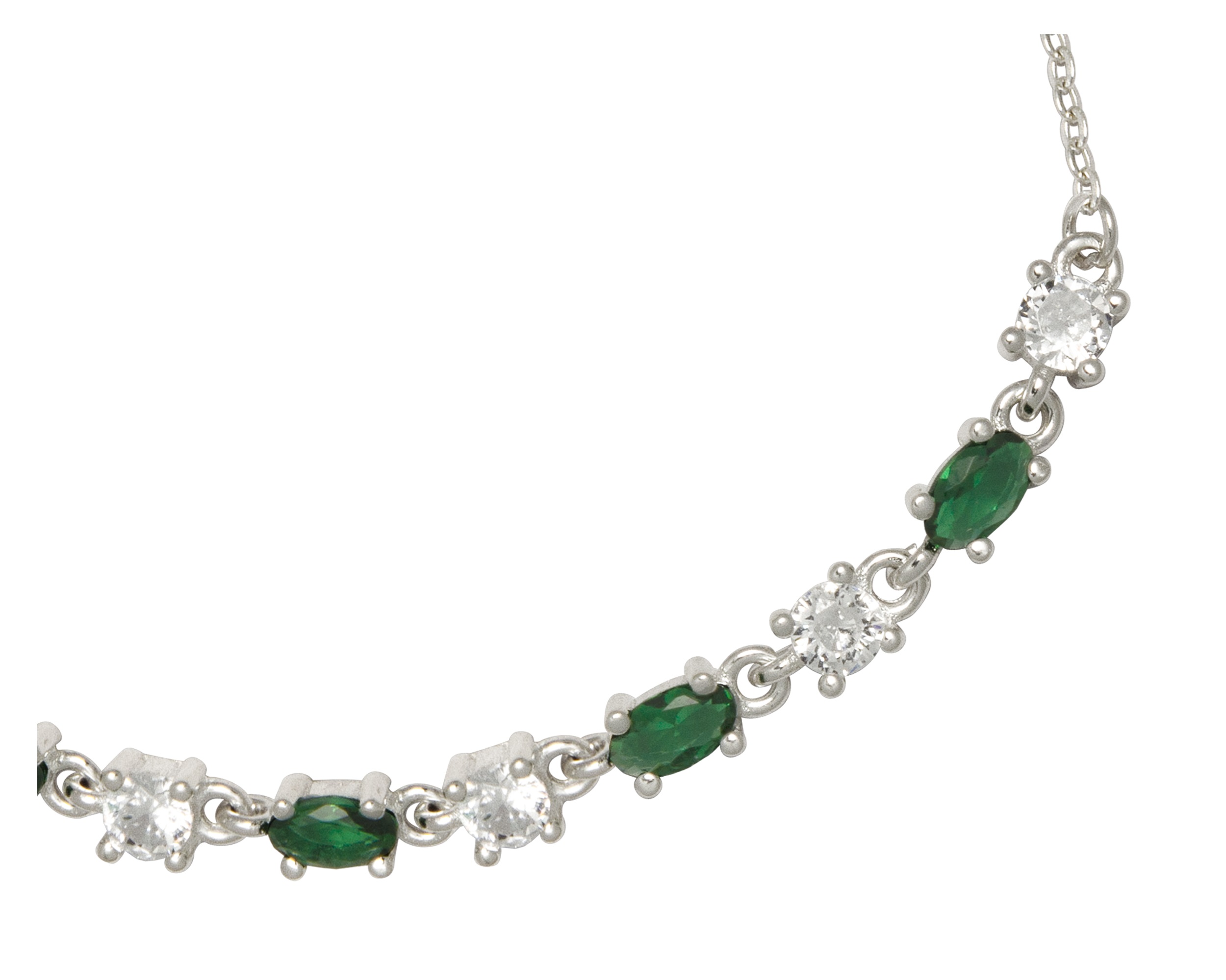 Pulsera Plata 925 Horoz Piedras verdes 18cm SP610.