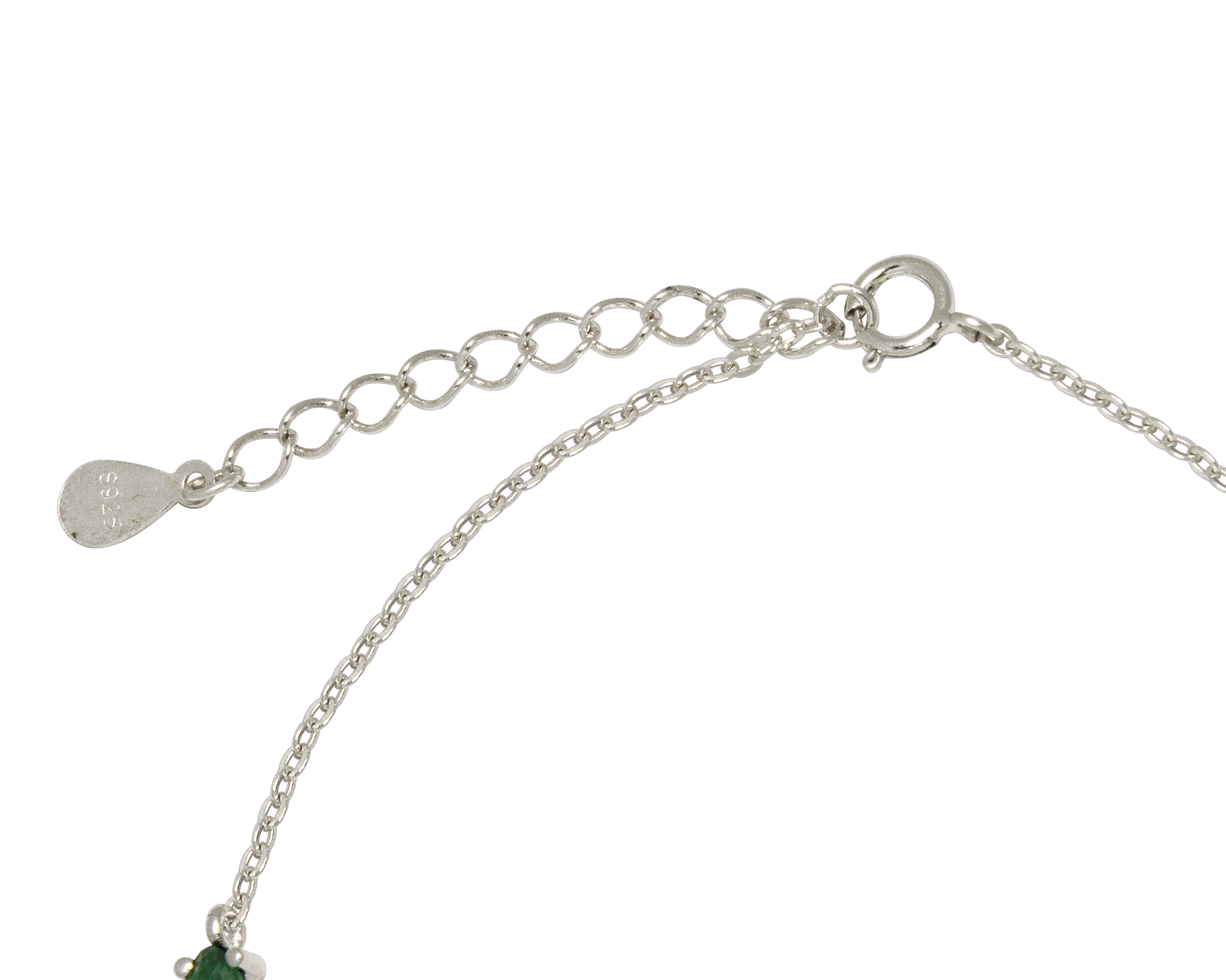 Pulsera Plata 925 Horoz Piedras verdes 18cm SP610.