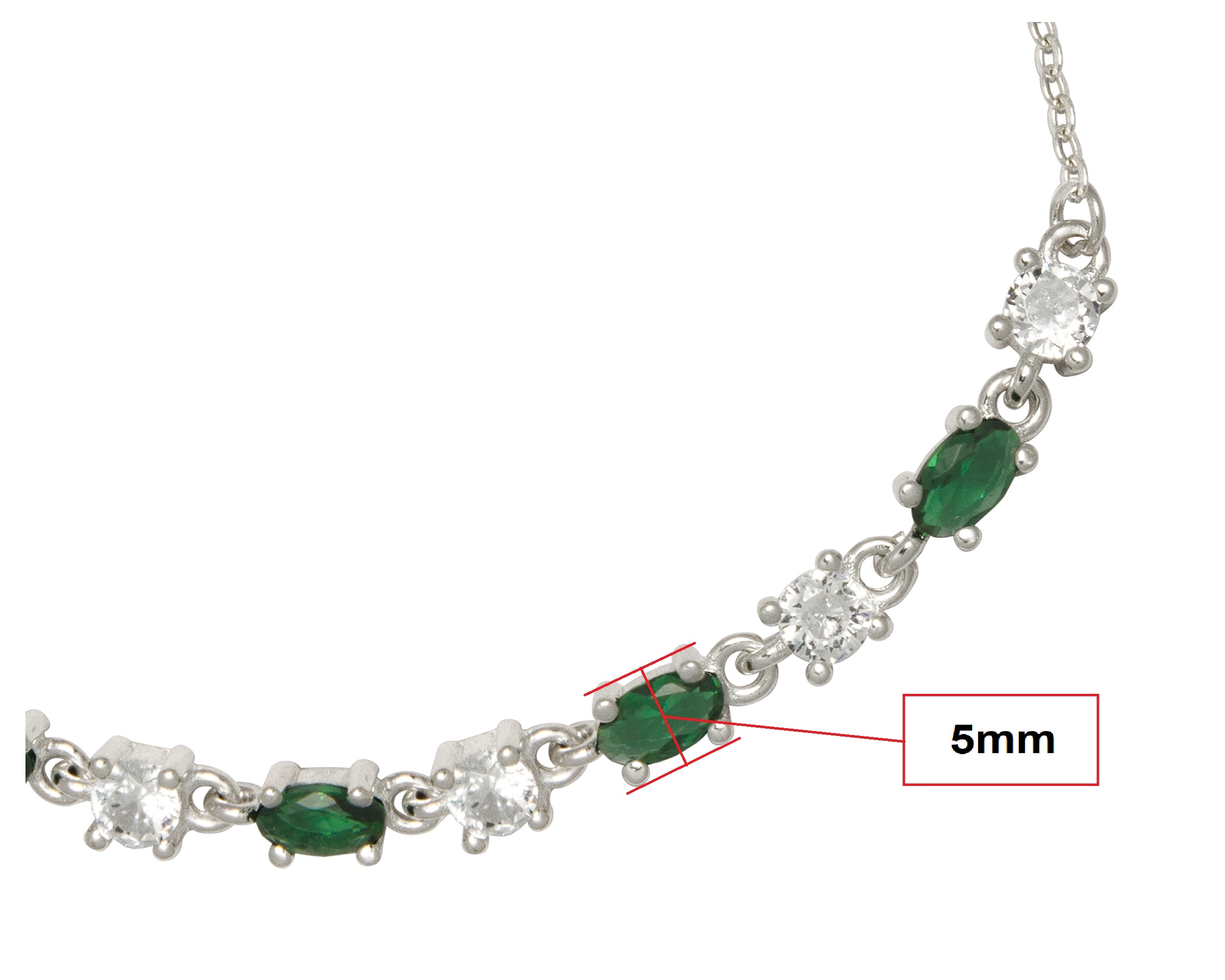 Pulsera Plata 925 Horoz Piedras verdes 18cm SP610.