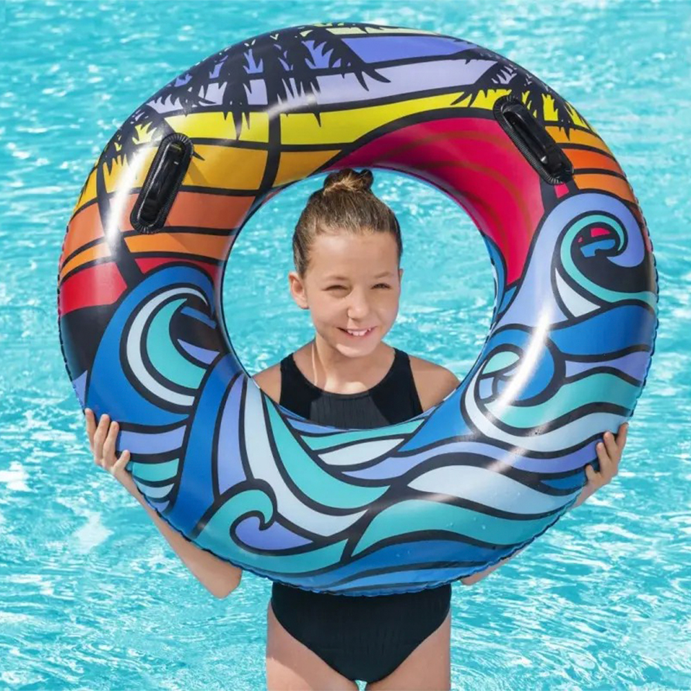 Salvavidas Inflable Dona Diseño Tropical Flotador 91 Cm