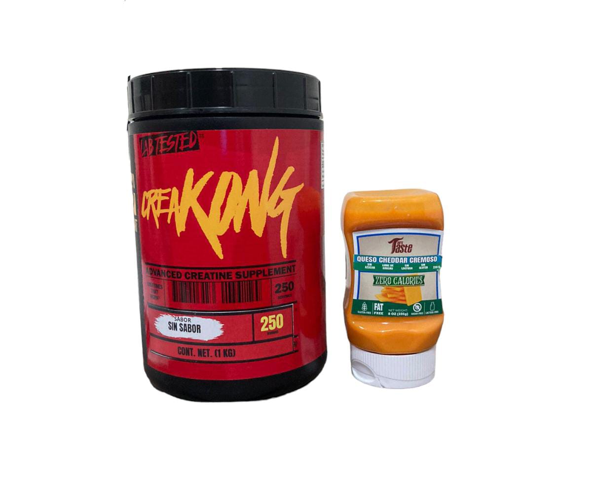 Paquete Creatina CreaKong 1kg 250 serv GRATIS ADEREZO TASTE
