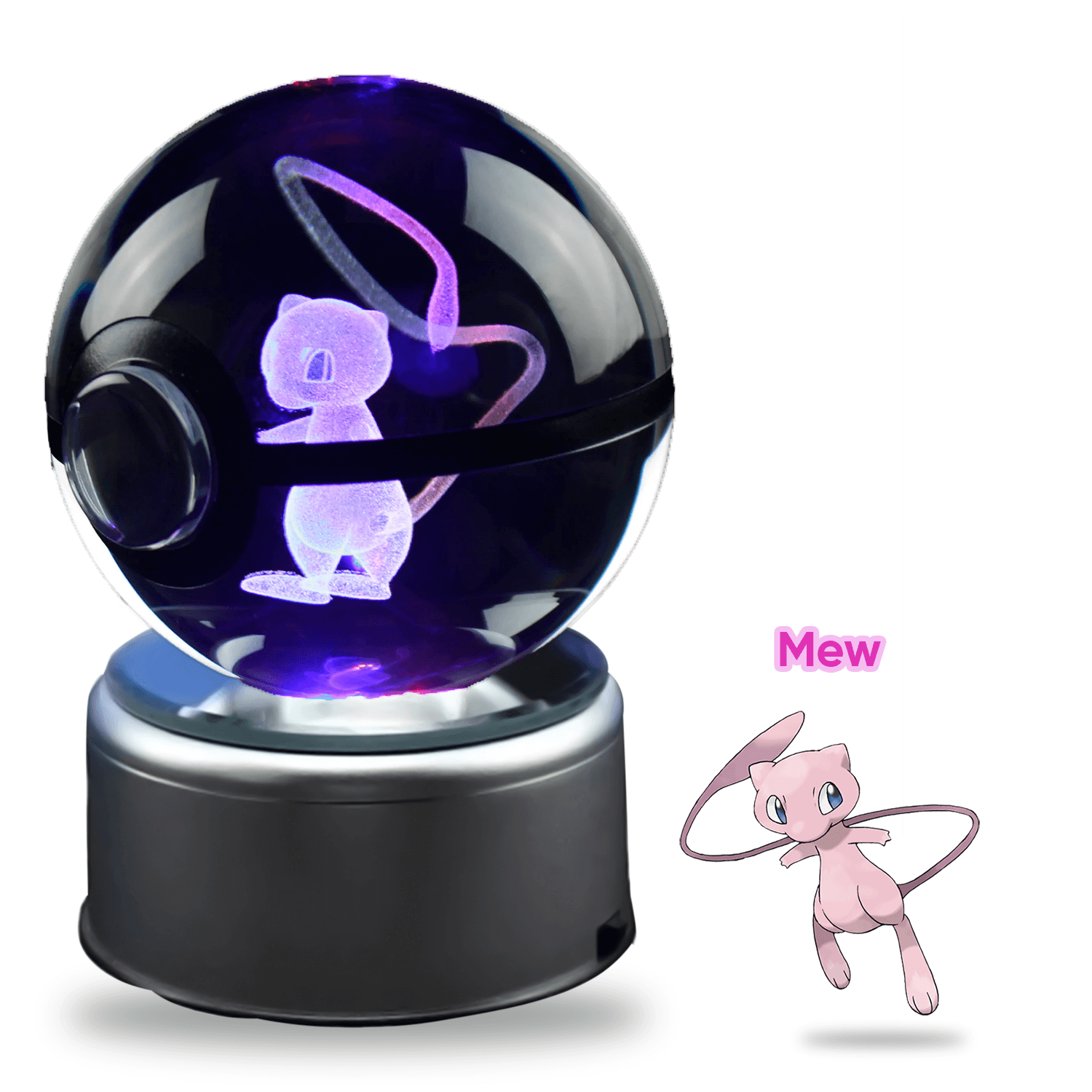 Pokebola De Cristal 3d Pokemon Cristal Varios Modelos Luz.