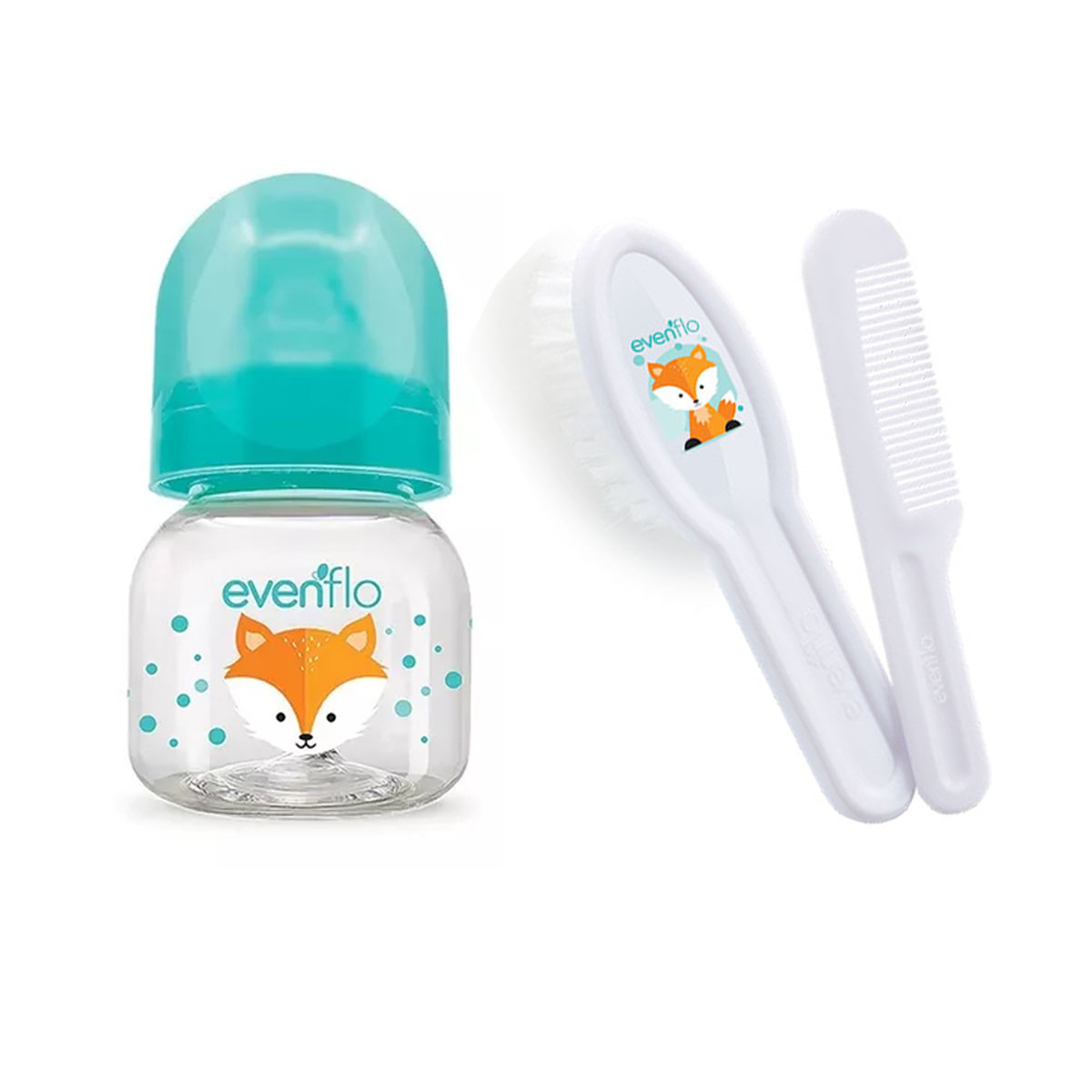 Biberon Evenflo Recien Nacido 2 Pza+Peine Y Cepillo Evenflo Blanco.