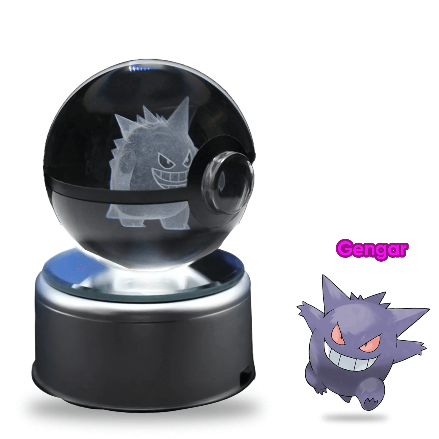 Pokebola De Cristal 3d Pokemon Cristal Varios Modelos Luz.