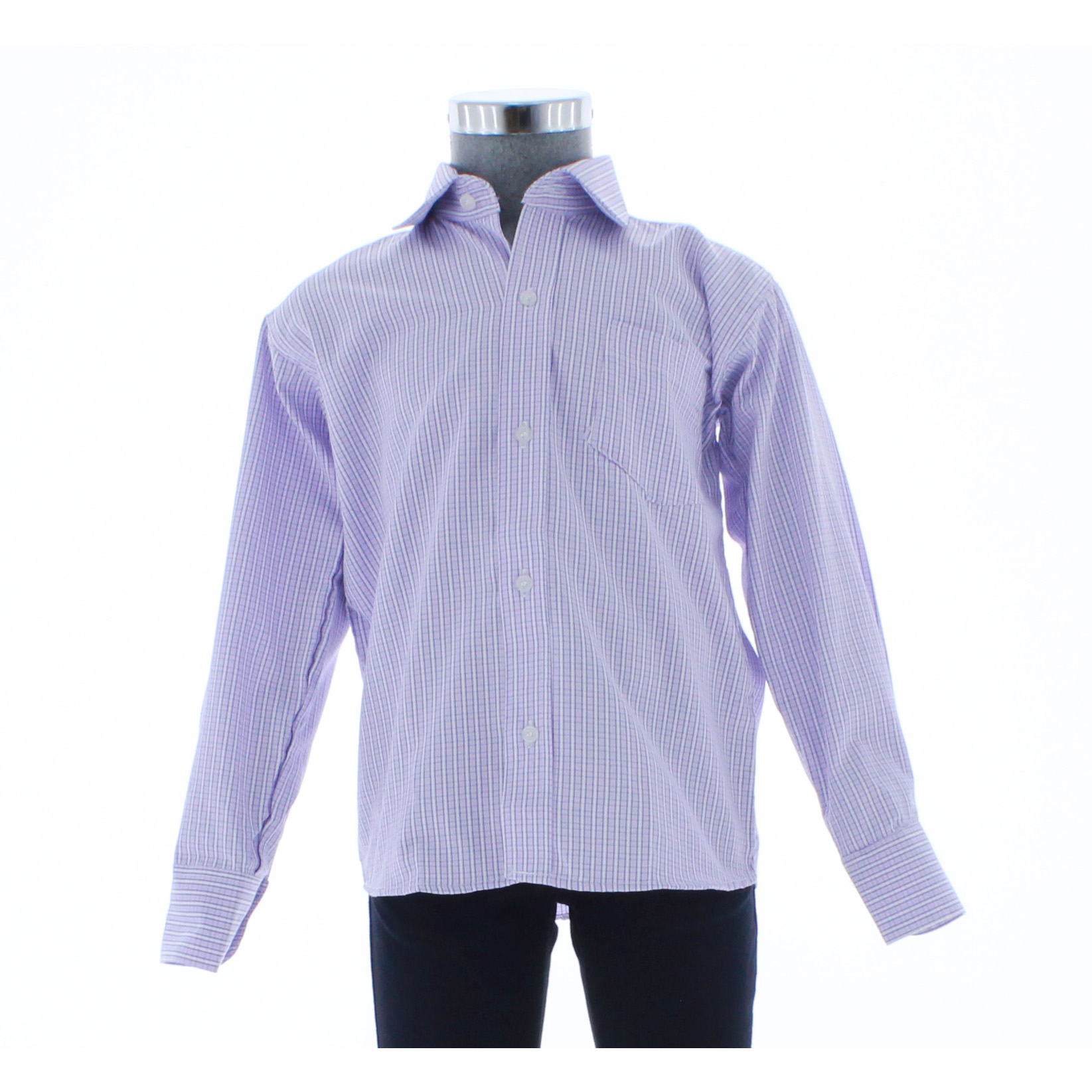 Camisa De Vestir Niño Color Lila Rayas 3662 2 A 18 Años