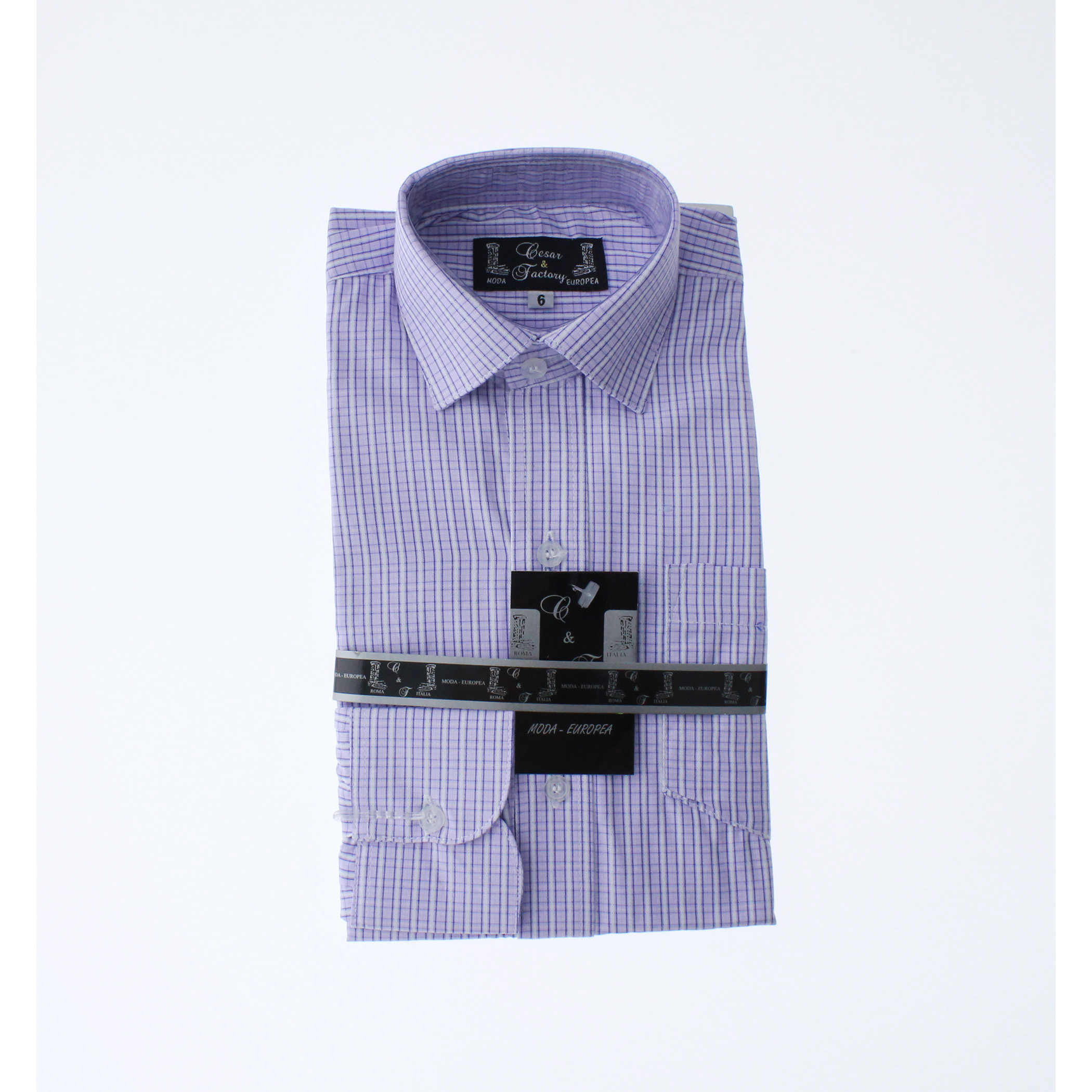 Camisa De Vestir Niño Color Lila Rayas 3662 2 A 18 Años