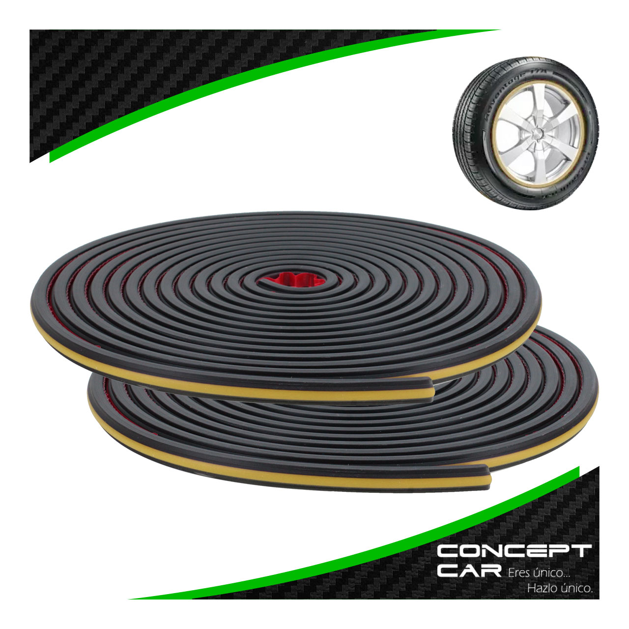Rollo Protector De Rin Auto Camioneta Goma Adhesivo 8 Metros