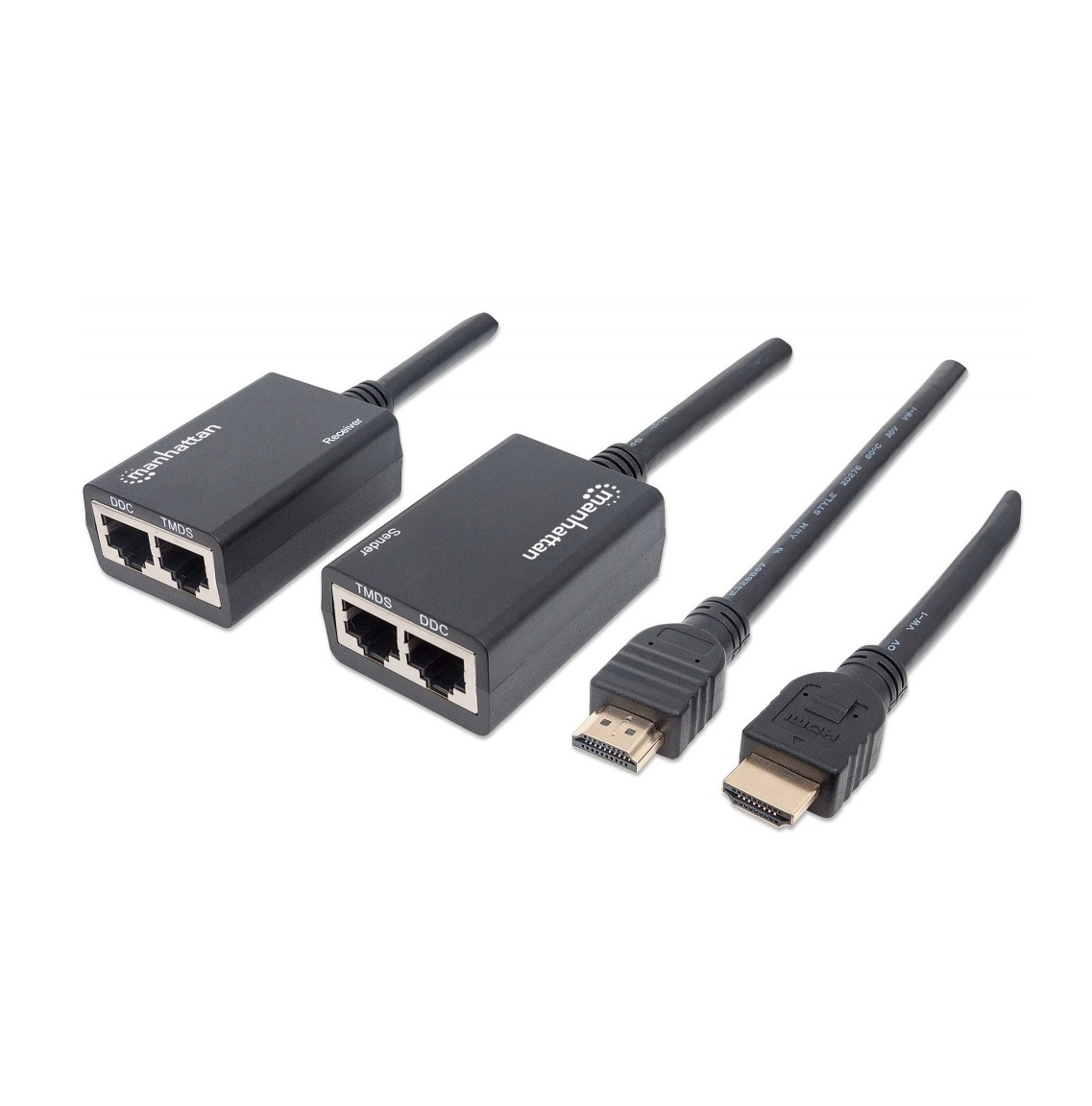 Extensor HDMI por Cat5e/Cat6, Distancia Máxima 30 Metros Manhattan Cables HDMI Integrados