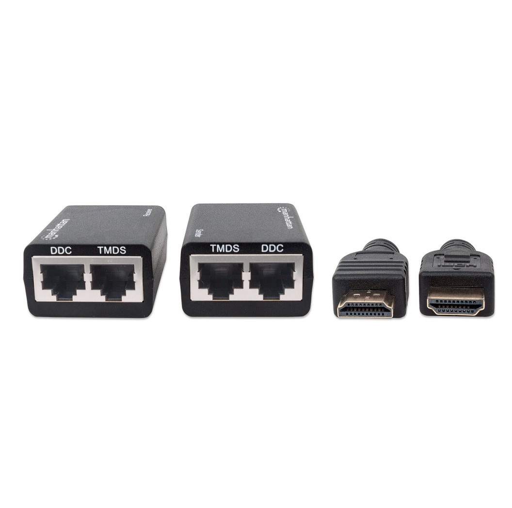 Extensor HDMI por Cat5e/Cat6, Distancia Máxima 30 Metros Manhattan Cables HDMI Integrados