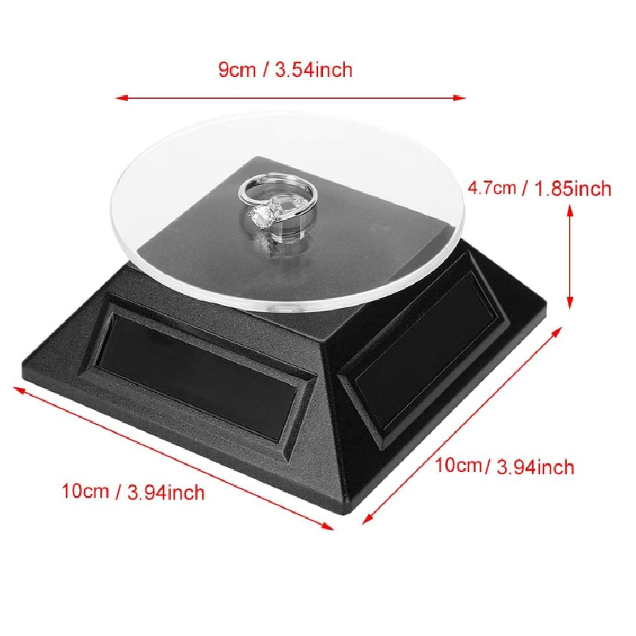 Base Plataforma Giratoria Negra Solar Exhibidor Joyeria Relojes Electronicos Profesional