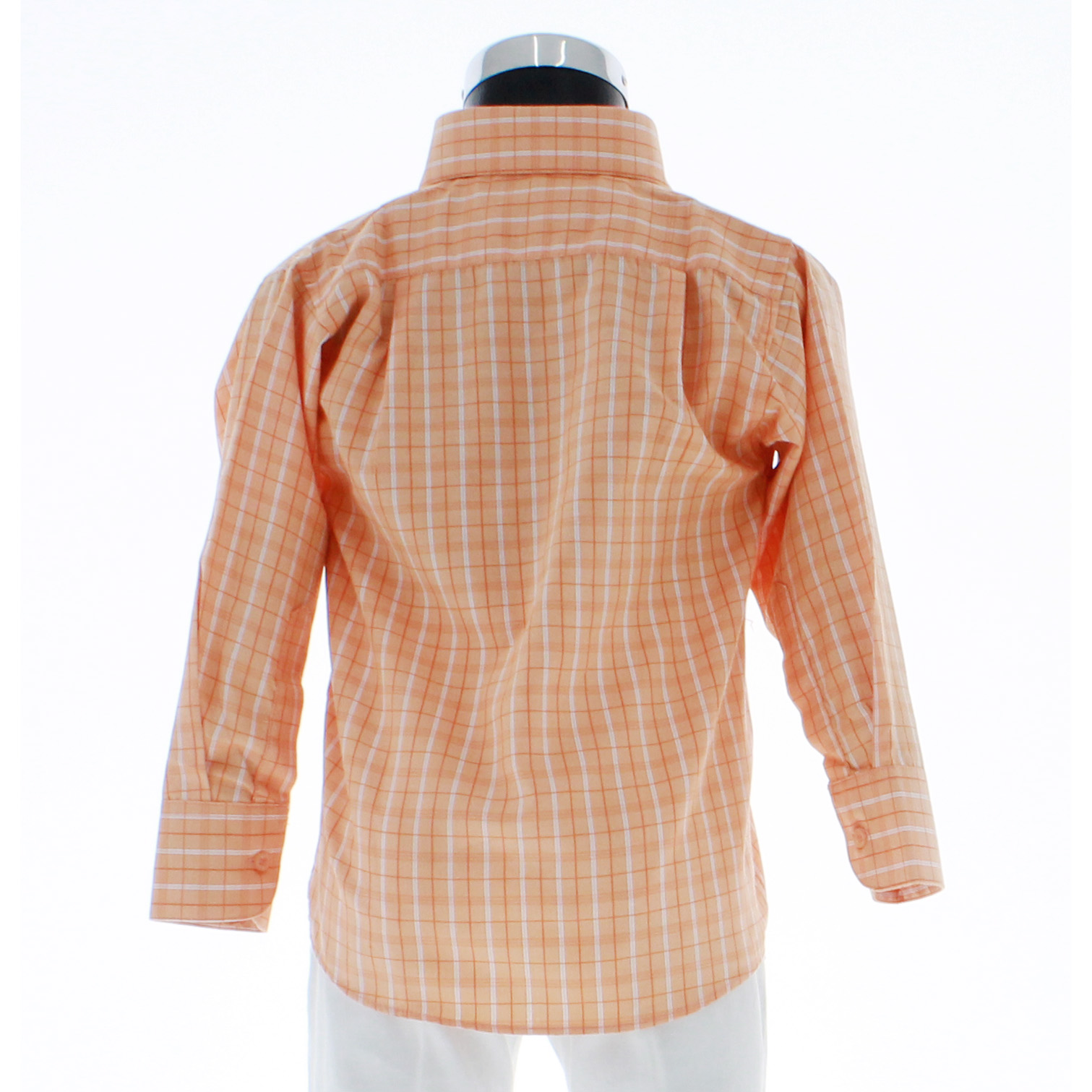 Camisa De Vestir Niño Color Naranja Cuadros 3664 2 A 18 Años