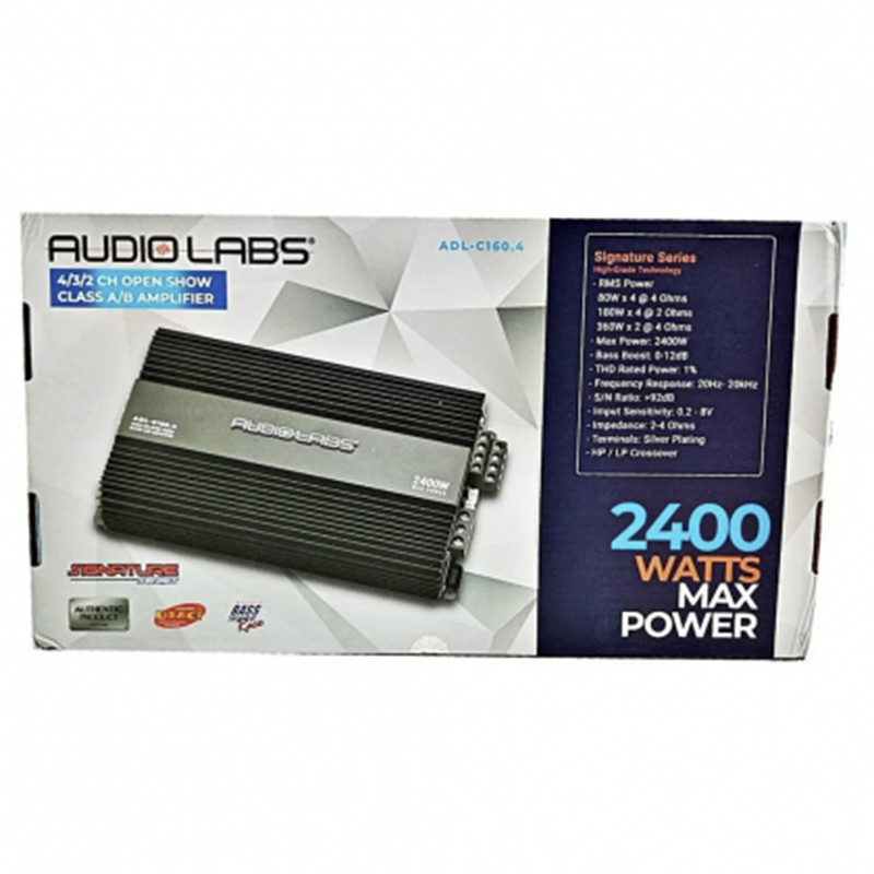 Amplificador Audio Labs ADL-C160.4 2400 Watts Clase A/B 4 Canales
