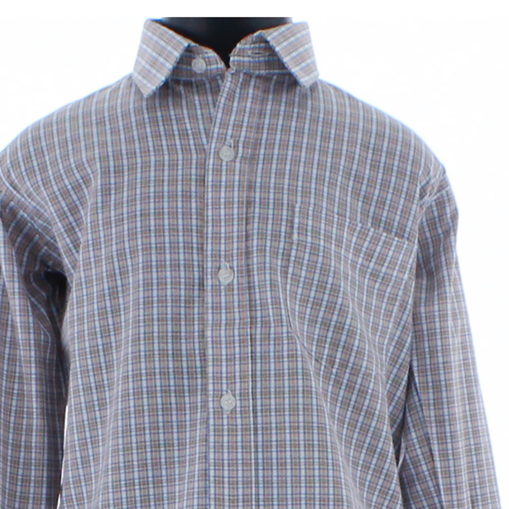 Camisa De Vestir Niño Color Naranja y Azul Cuadros 3666 2 A 18 Años
