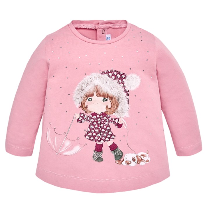 Conjunto Mayoral camiseta manga larga dibujo y leggings estampados para bebé niña