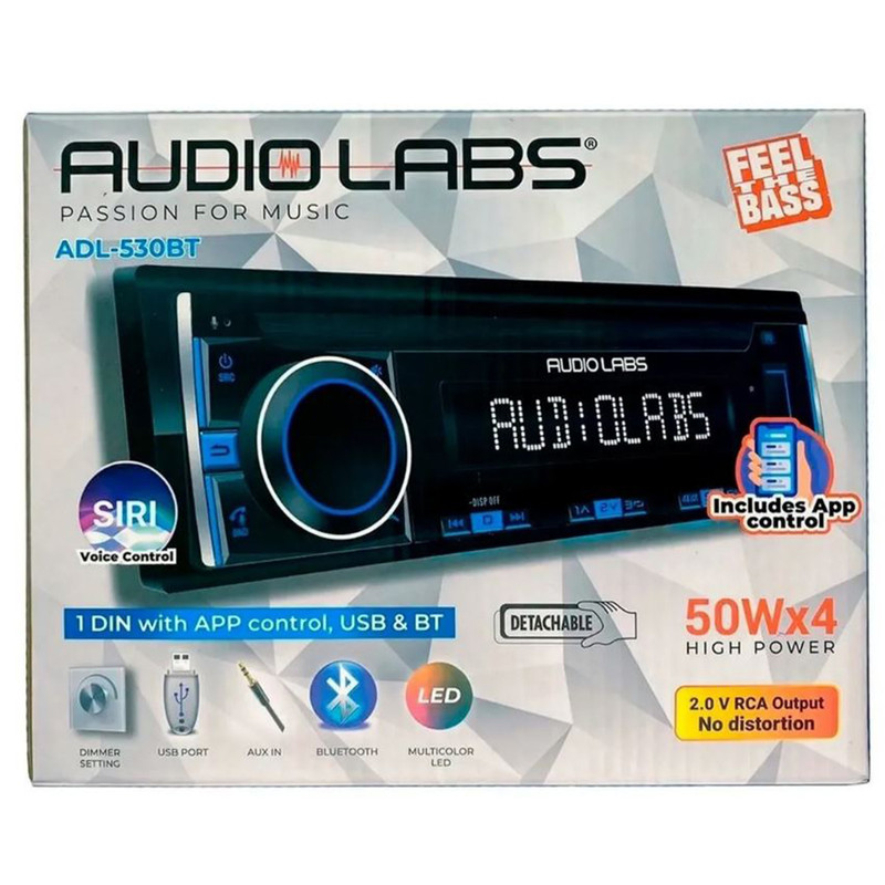 Estéreo 1 DIN Audio Labs ADL-530BT Con APP, USB Y Bluetooth Control Remoto Iluminación RGB Android I.