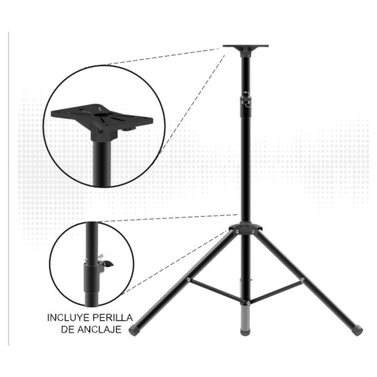 Tripie Stand Pedestal para Bafle Bocina BST 40Kg de 8" a 15".