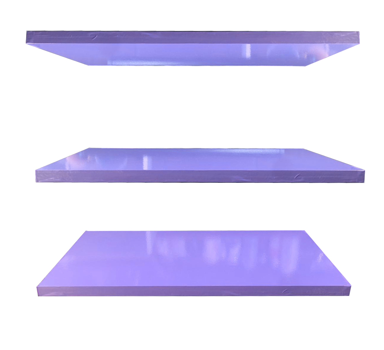 Conjunto 3 Repisas Flotantes Mdf 20x40cm Instalación Fácil Morado