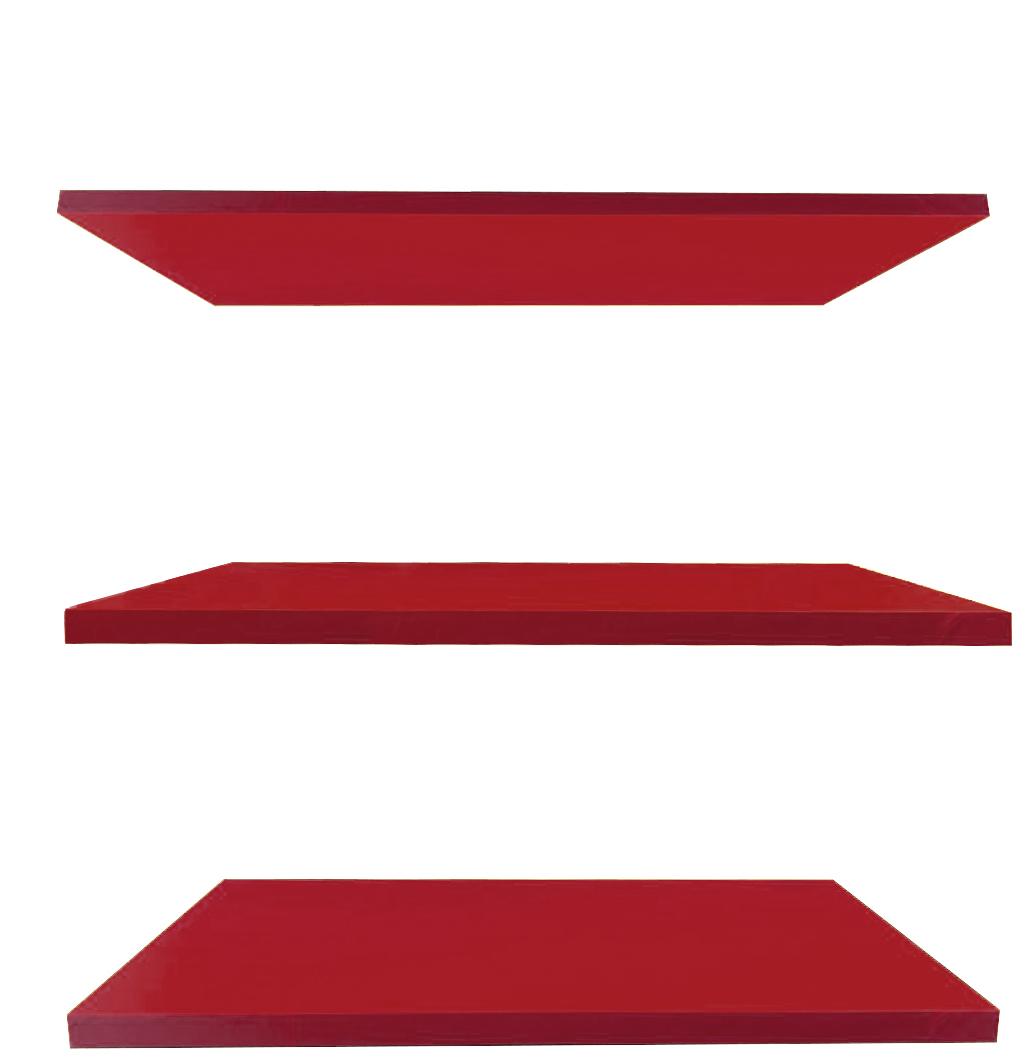 Conjunto 3 Repisas Flotantes Mdf 20x40cm Instalación Fácil Rojo