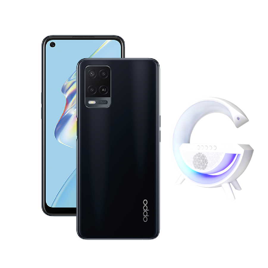 OPPO A54 4/128GB Negro Telcel+Bocina LED Wireless Charging Speaker Blanco