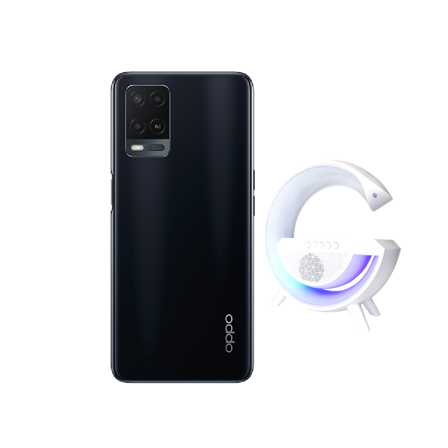 OPPO A54 4/128GB Negro Telcel+Bocina LED Wireless Charging Speaker Blanco