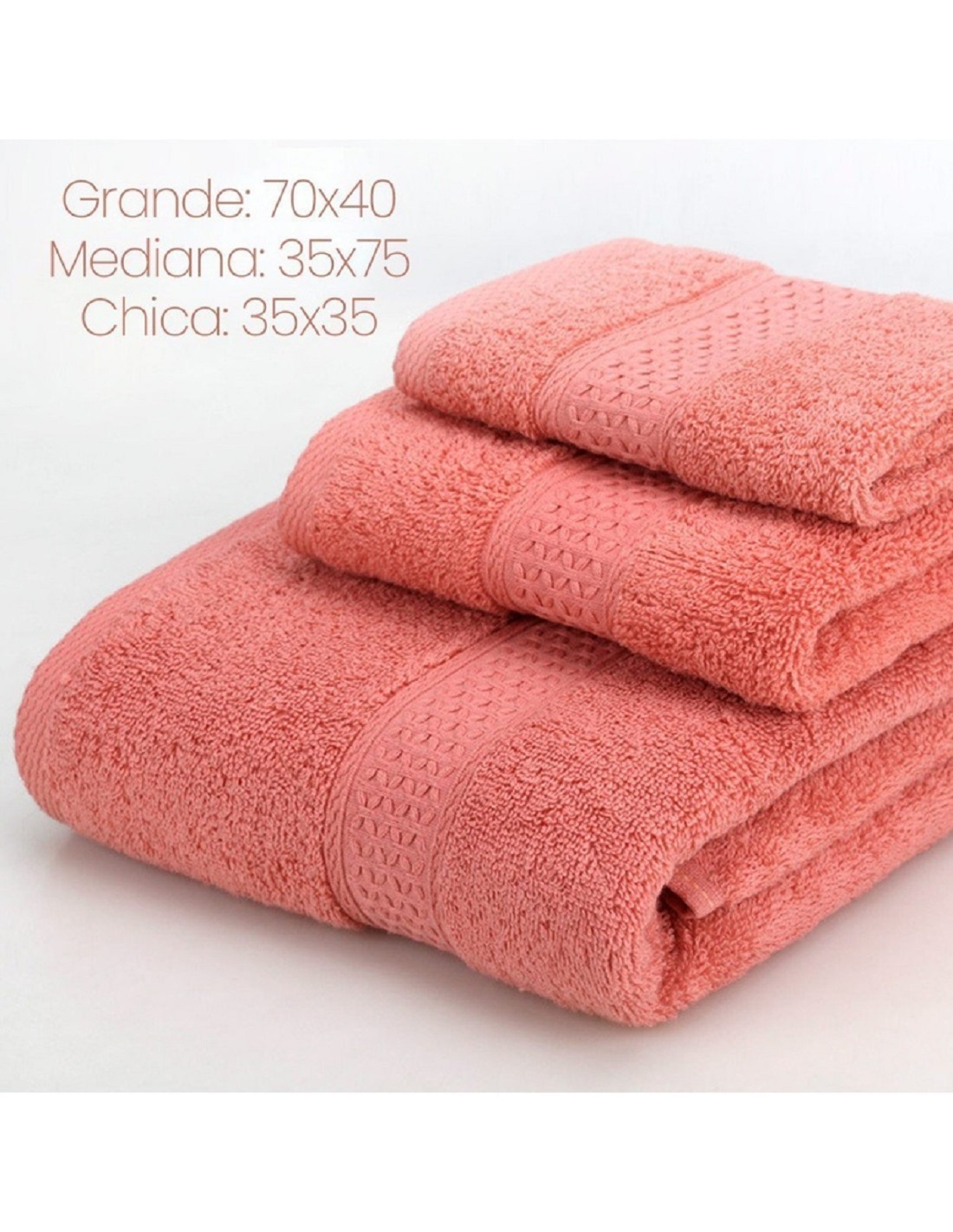 Juego de 3 toallas para baño . Grande, mediano y chico Calidad Premium