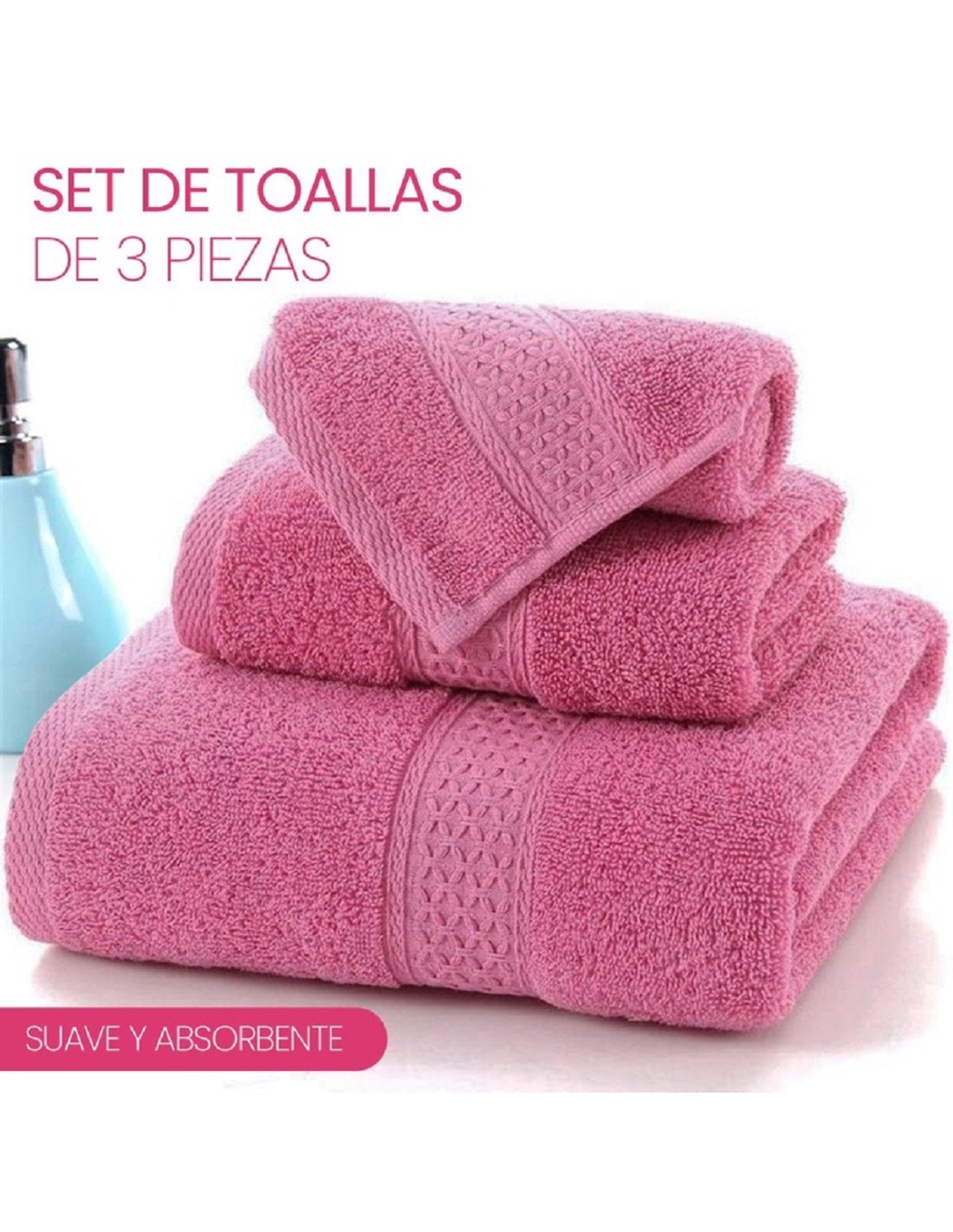 Juego de 3 toallas para baño La más alta calidad Premium
