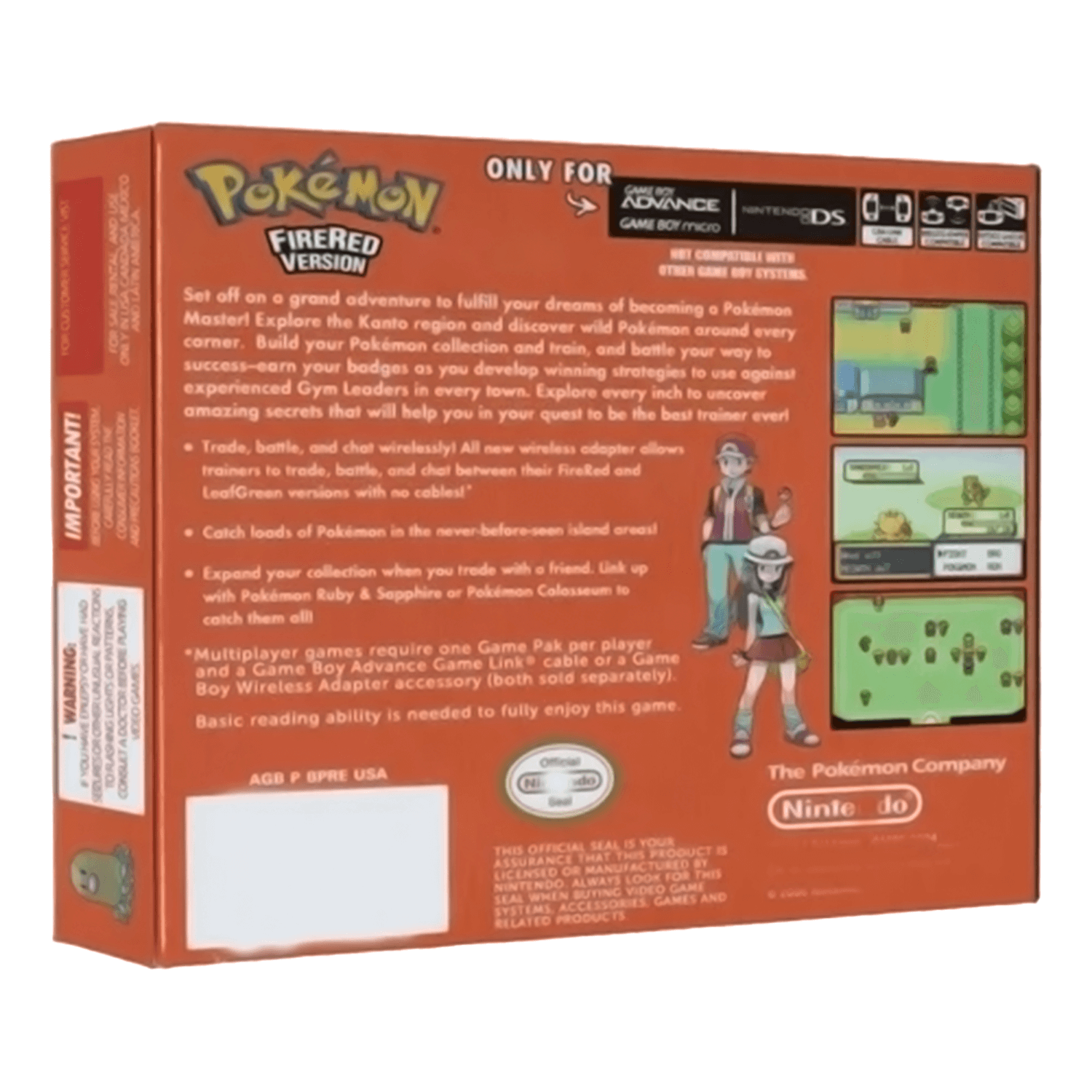 Pokémon Fire Red Gba Juego Físico En Caja Con Protección
