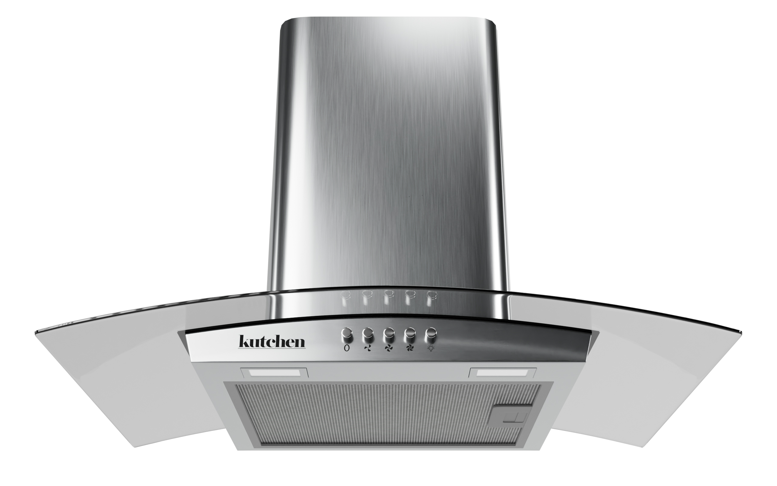 Campana Kutchen Pared Kcp60560 Cristal Curvo 60cm Acero Inox Color Gris