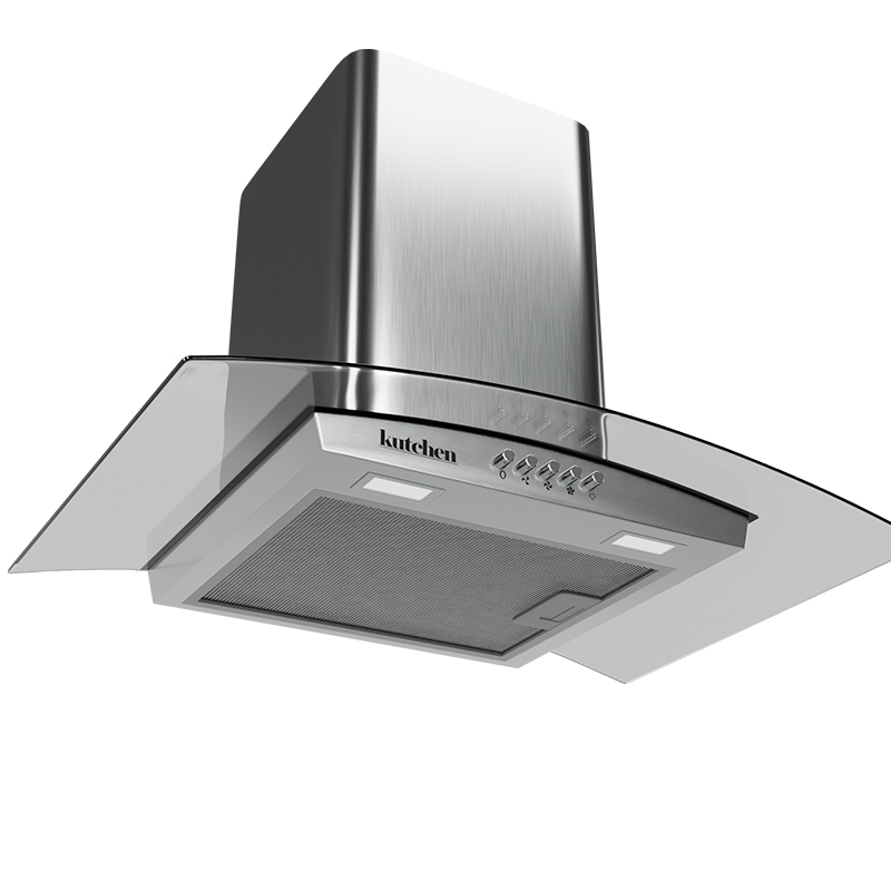 Campana Kutchen Pared Kcp60560 Cristal Curvo 60cm Acero Inox Color Gris