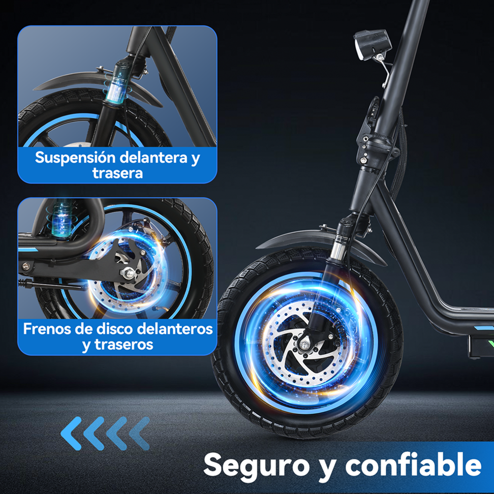 Scooter Eléctrico Plegable Honey Whale M5 Elite Negro