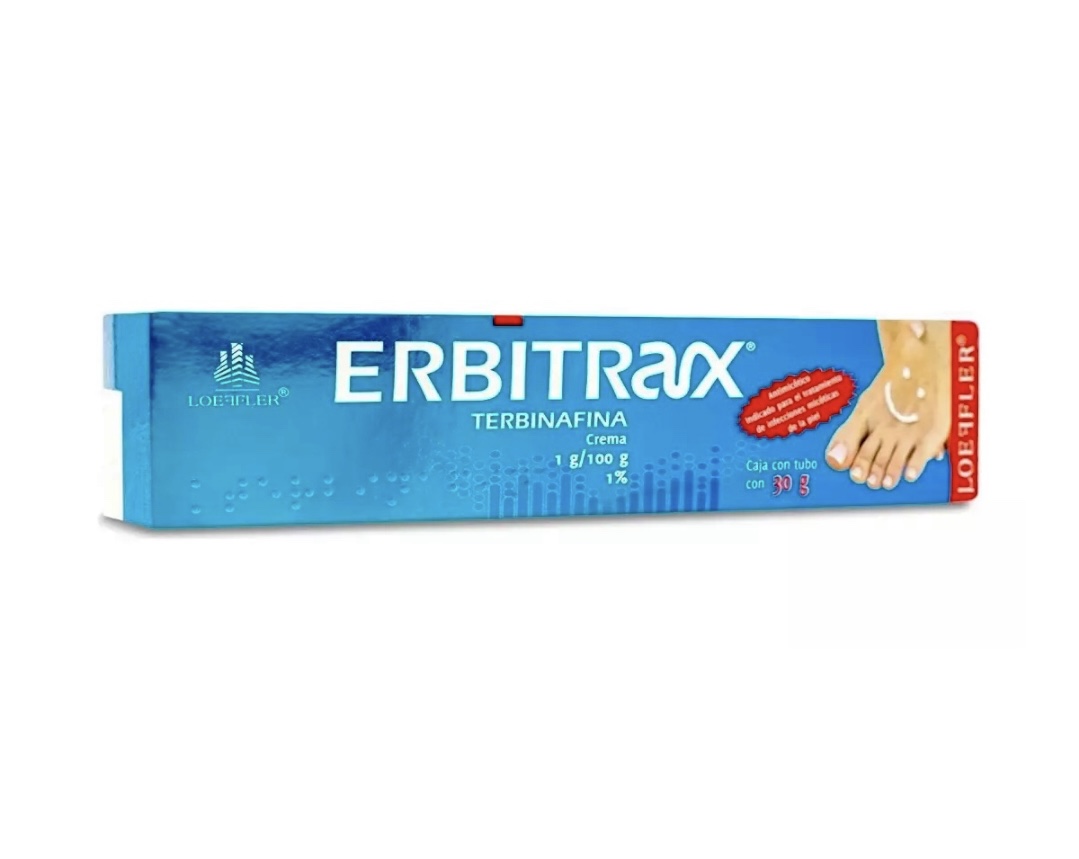 Tratamiento Medicamento Antimicótico Hongos Erbitax-T Terbinafina 1 Crema Pomada con 30 g