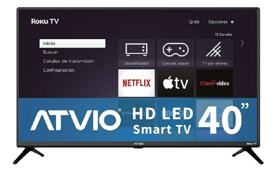 Pantalla De 40 Pulgadas Atvio ATV-40HDR Smart TV Roku LED HD 