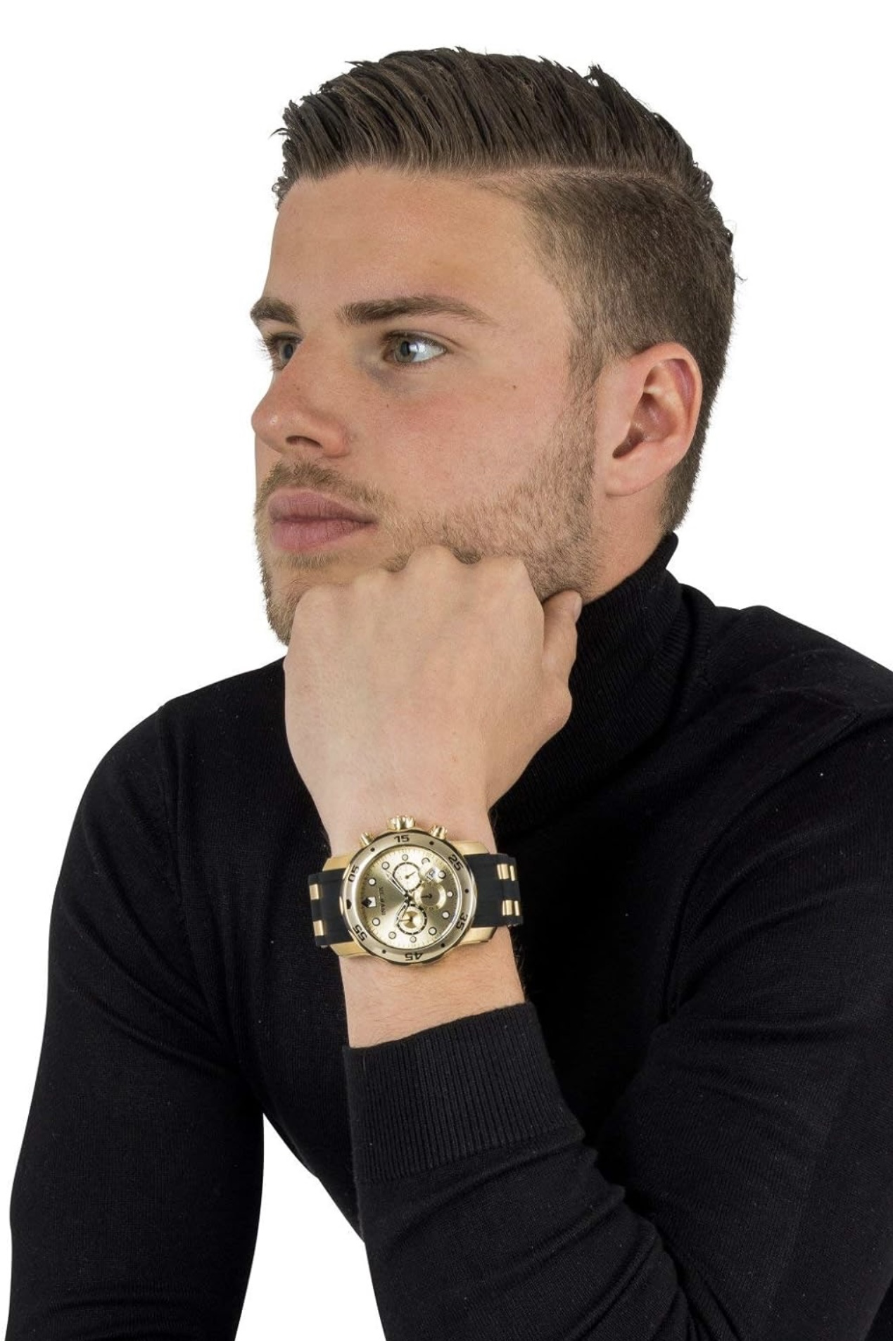 Reloj Invicta 48mm Cubierta Zafiro Negro Con Dorado