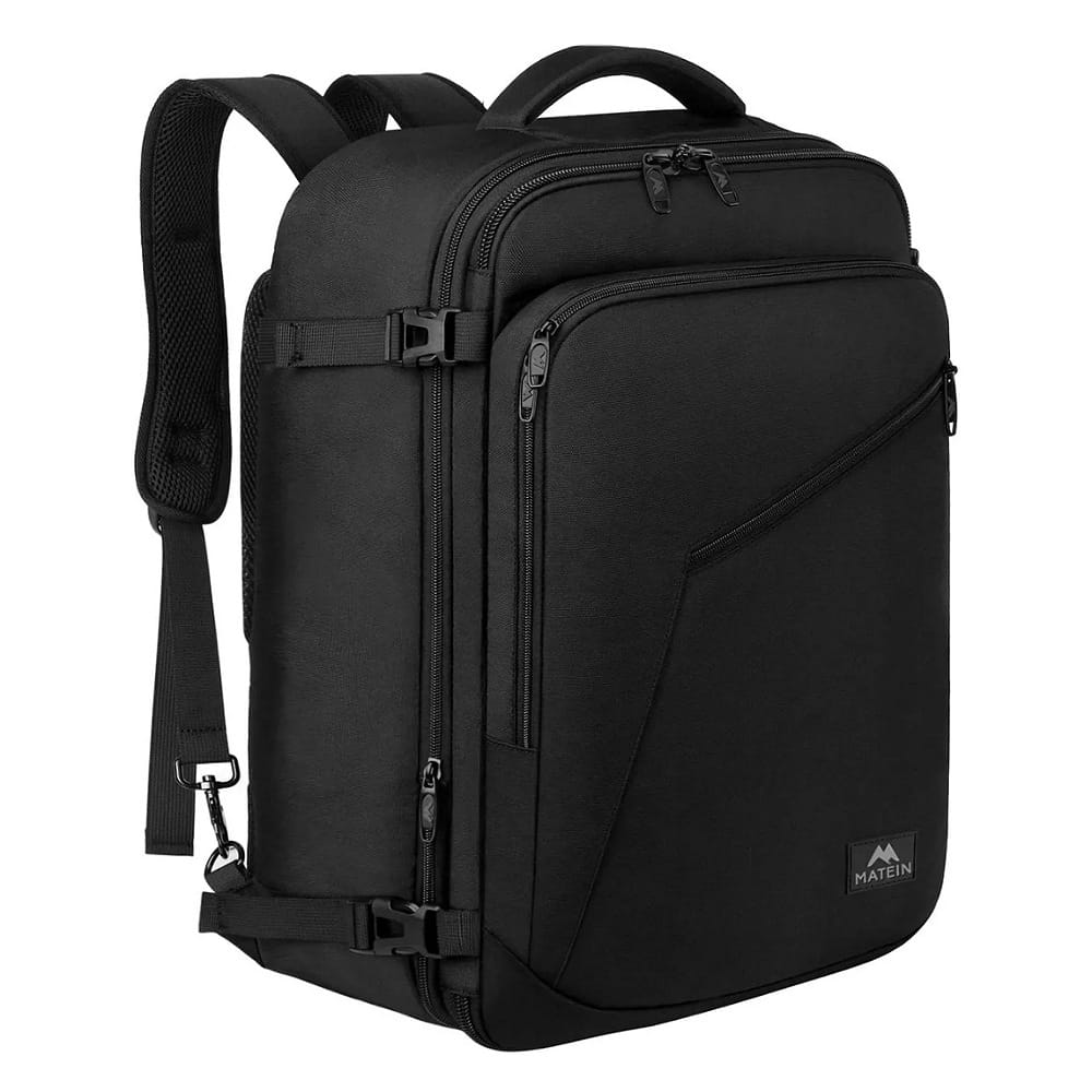 Mochila De Viaje Para Hombre, Aprobado Por Avión 10kg, Mochila De Mano Transporte, 40l Grande Espacio, Ideal Para Viaje Negocios, Impermeable Color NEGRO