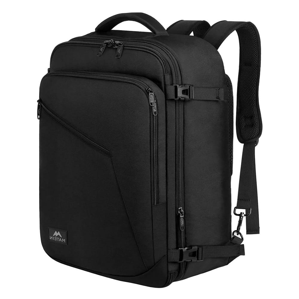 Mochila De Viaje Para Hombre, Aprobado Por Avión 10kg, Mochila De Mano Transporte, 40l Grande Espacio, Ideal Para Viaje Negocios, Impermeable Color NEGRO