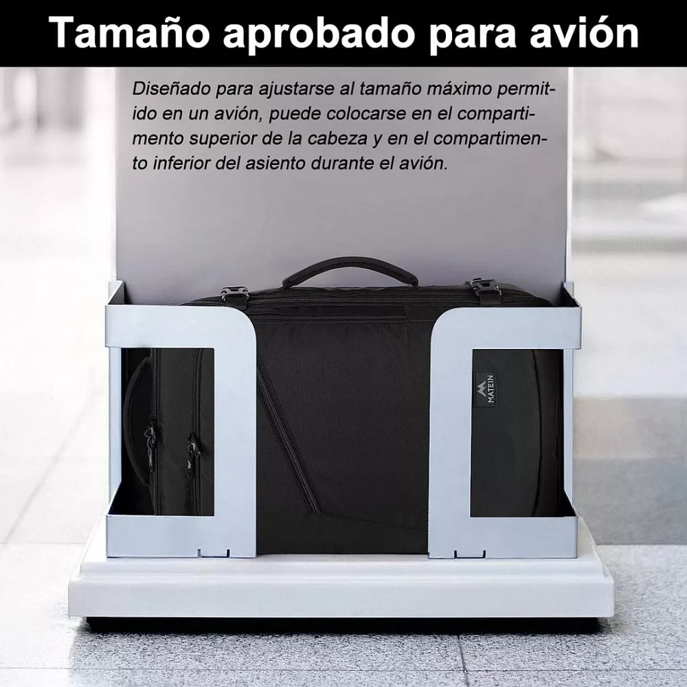 Mochila De Viaje Para Hombre, Aprobado Por Avión 10kg, Mochila De Mano Transporte, 40l Grande Espacio, Ideal Para Viaje Negocios, Impermeable Color NEGRO