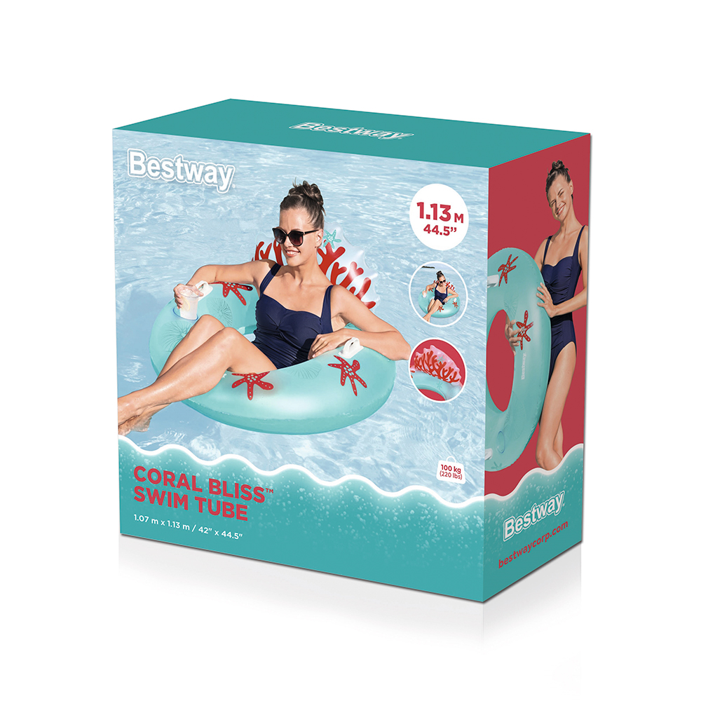 Salvavidas Dona Inflable Jumbo Diseño De Coral