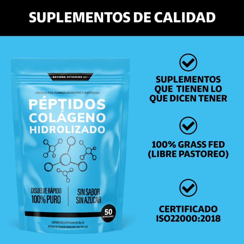 Suplemento Alimenticio Beyond Vitamins Péptidos de Colágeno Hidrolizado 500 gr
