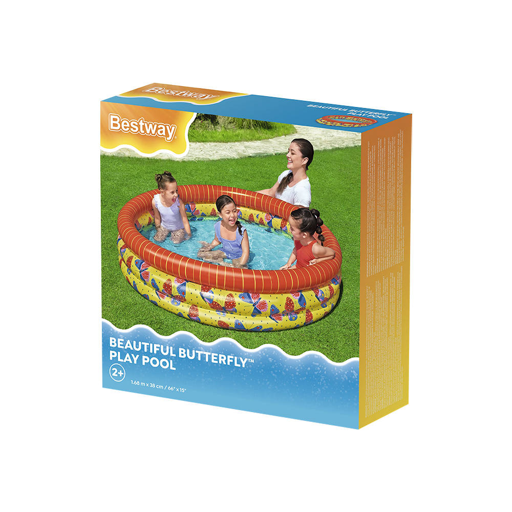 Alberca Inflable Infantil Redonda Bestway Diseño Mariposas
