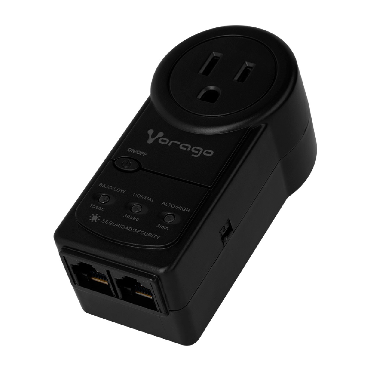 PROTECTOR DE VOLTAJE VORAGO AVR-300 900 JOULES RJ45/RJ11 PARA ELECTRODOMÉSTICOS.