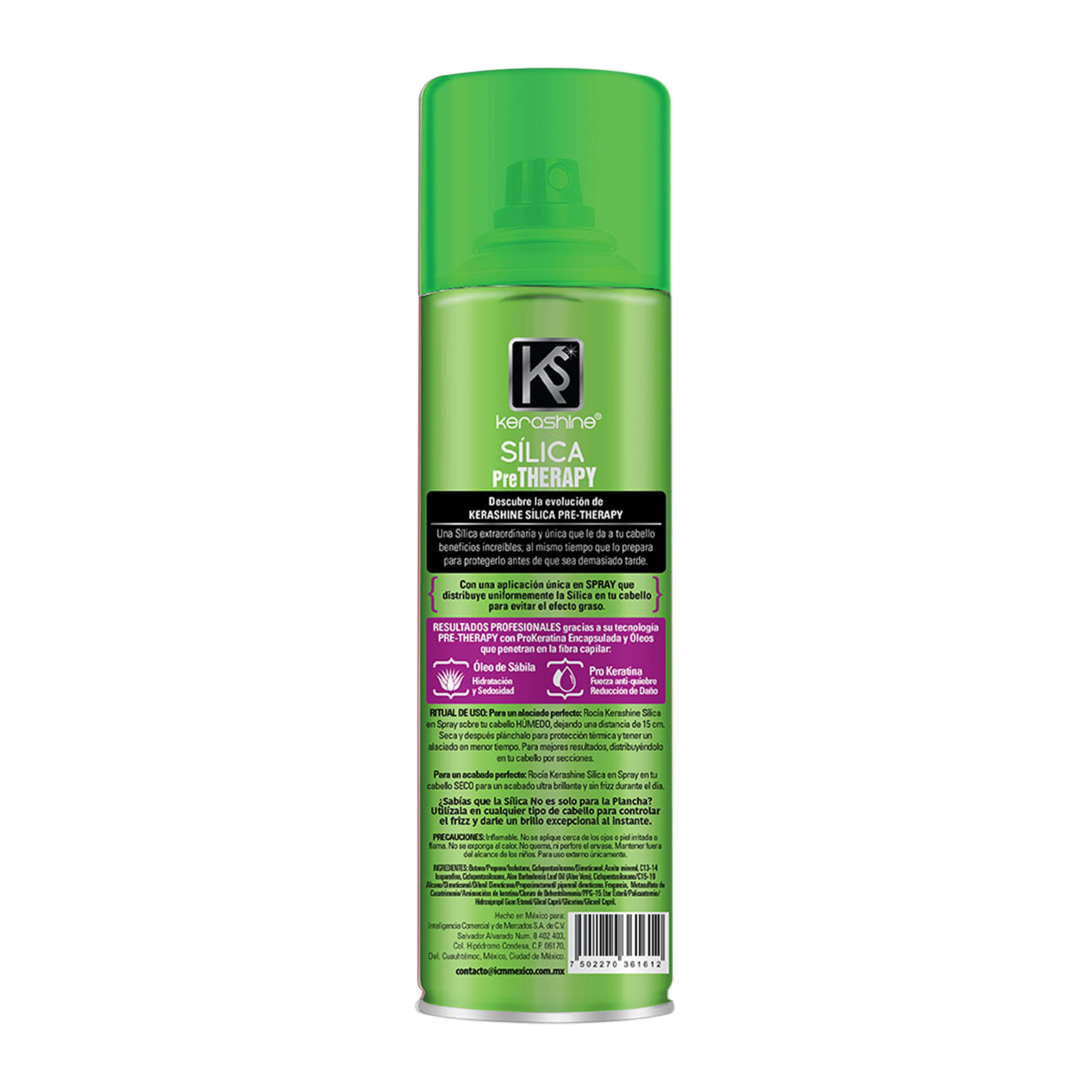 Kerashine Sílica Spray Sabila, Argan, Uva y Nutrielixir 300 ml C/U- 4 Pz