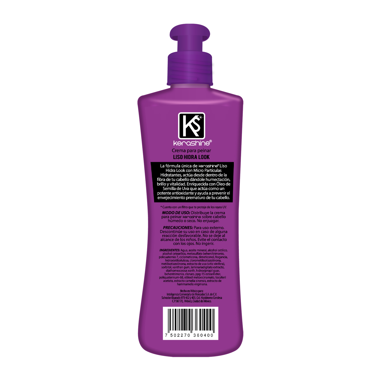 Kerashine crema para peinar liso hidralook 270 -3pz