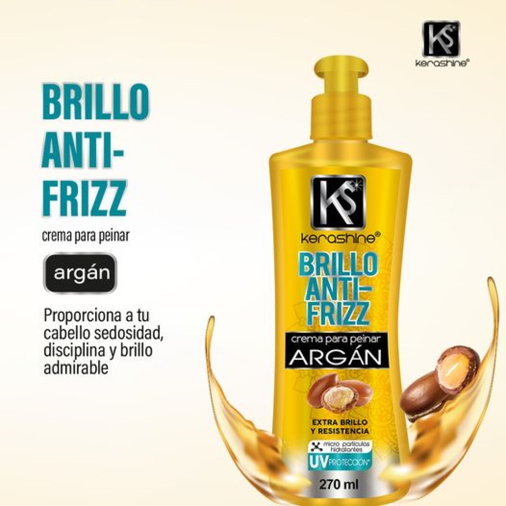 kerashine crema para peinar argan 270 - 3 pz