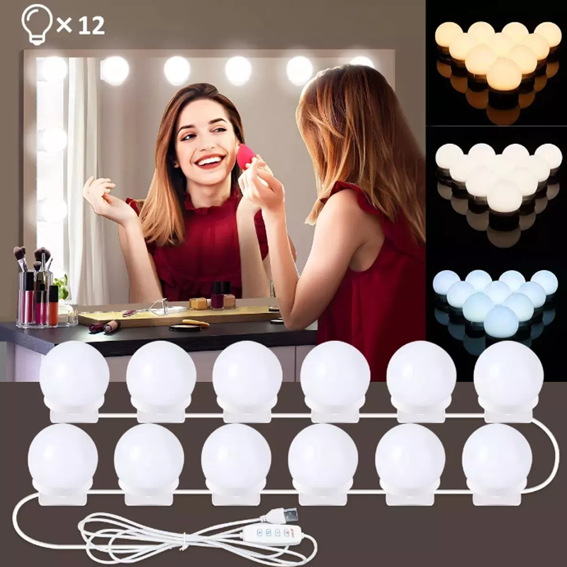 Focos Led Regulables Para Espejo De Tocador, 12 Piezas.